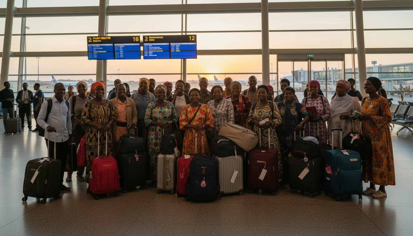 Pèlerins en partance pour la Terre Sainte